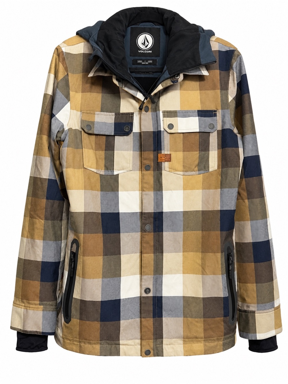 Volcom Plaid Hooded Snowboard/Ski Jacket Size Small